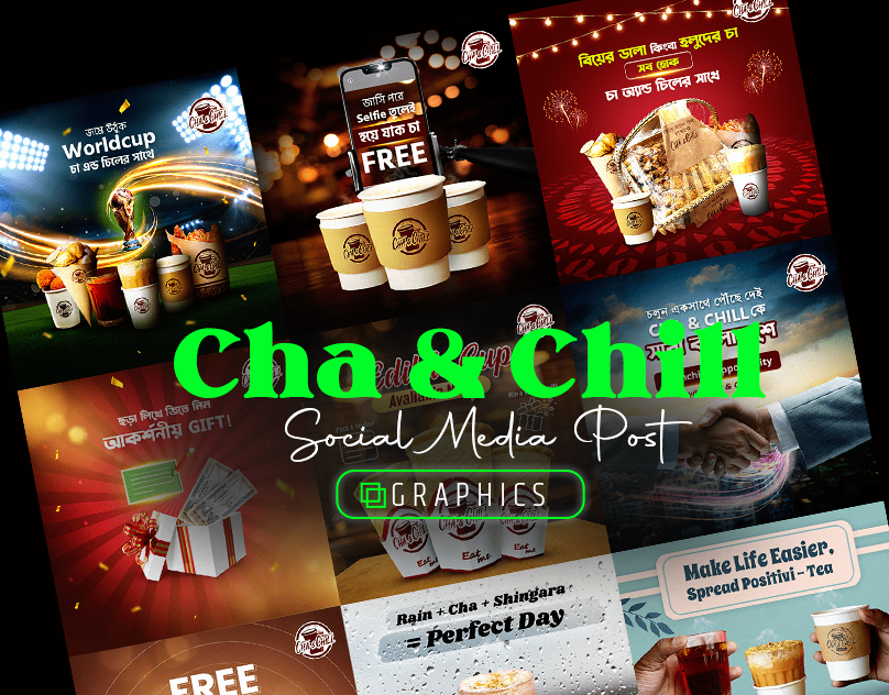 Cha & Chill – Social Media Graphics